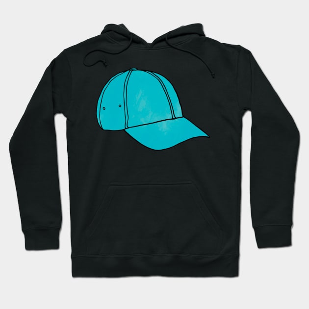 Light Blue Baseball Hat Hoodie by murialbezanson